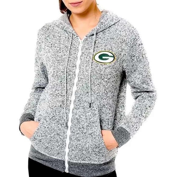 PACKERS NFL team apparel zip up hoody jacket sweatshirt size L GREEN BAY - Picture 2 of 10